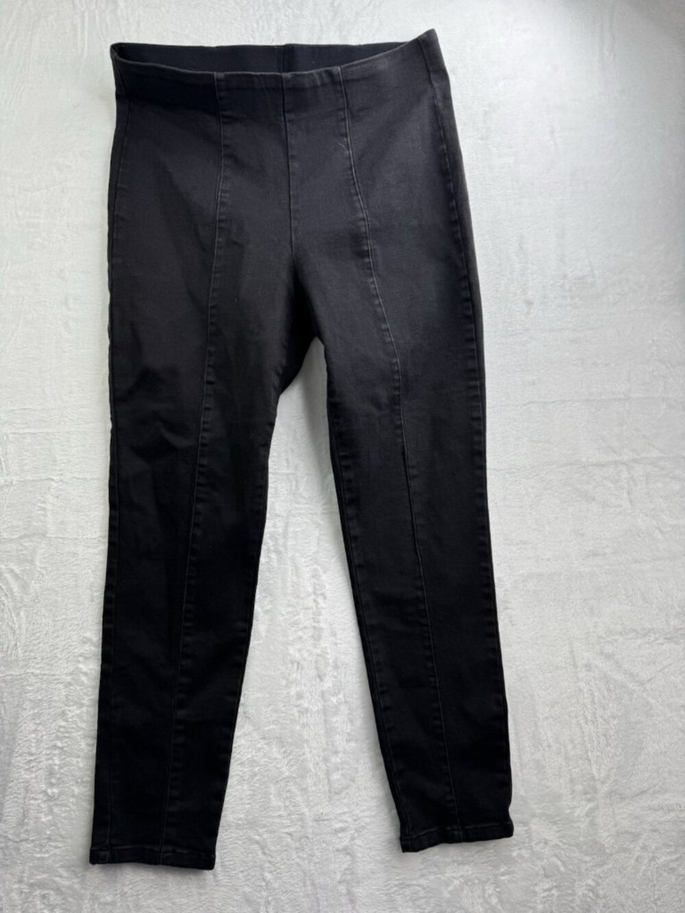 Time And Tru Size 12-14 Womens Pants Chino Black Pull On Ankle Stretch High Rise